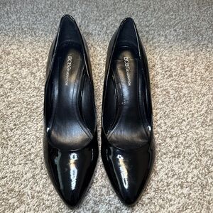 BCBGeneration Shiny Black Wedges